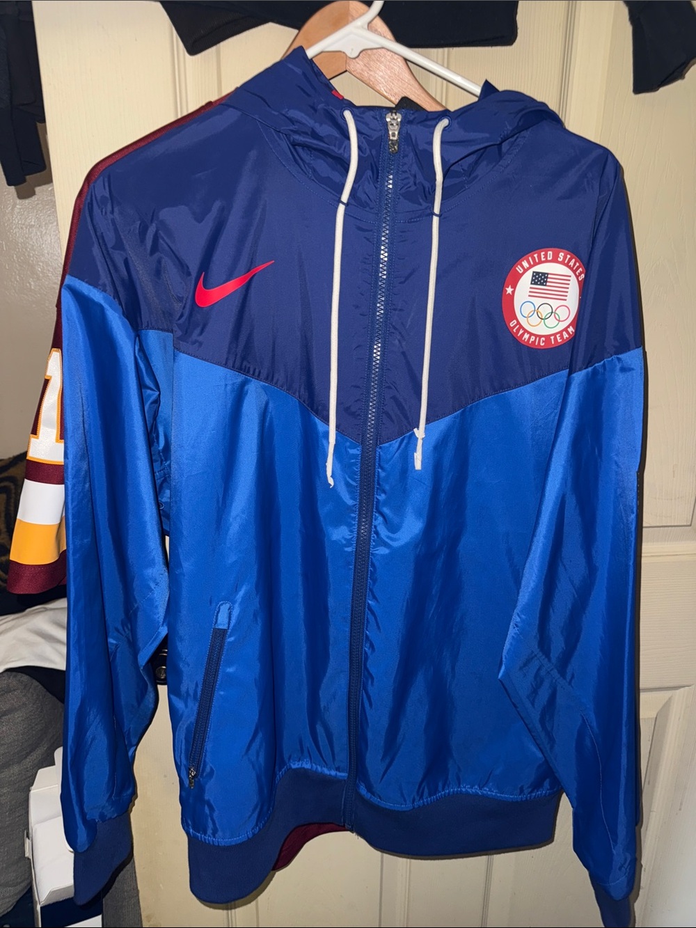 Nike Blue Two-Tone USA Olympic Team Windbreaker Jacket